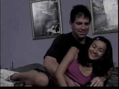 Smiling Asian waits in bed to get fucked - sunporno.com - Usa