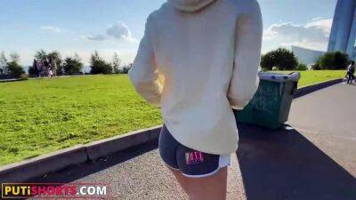 Blonde Bulgarian Slut In Cute Shorts Sucking My White Shaft! - sunporno.com