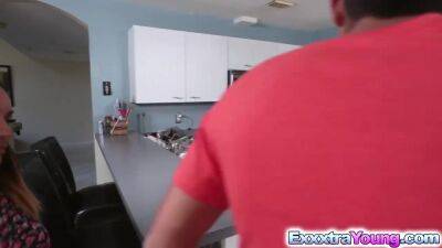 Latina babe Natalia Mendez fucked in the kitchen - sunporno.com