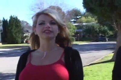 Boys pick up a busty Milf on the street - sunporno.com