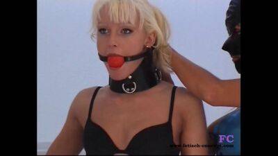 Luxurious tanned blonde girl tied up and then fucked hard - bdsm.one