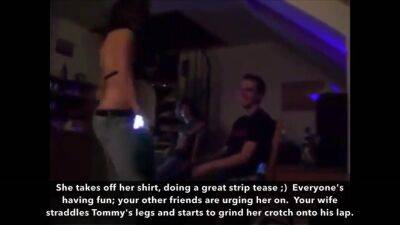 LAPDANCE - hotwife Sarah does party striptease with friend. Cuckold - sunporno.com - Usa