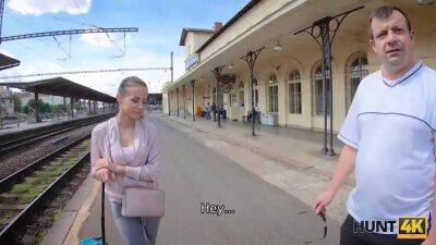 HUNT4K. Elegant coquette makes money for train using her sex - sunporno.com