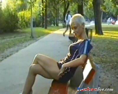 short blond haired girl showing off her sexy body - pornoxo.com