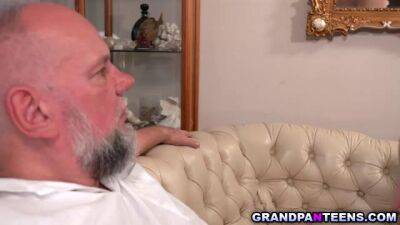 Teen slut teases this horny grandpa - sunporno.com