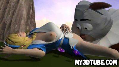 3D cartoon Alice in Wonderland gets licked and fucked - sunporno.com