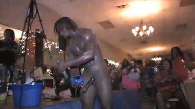 Handsome, black guy is working as a stripper in a local night club and often fucking girls - sunporno.com