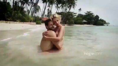 Blond teen with small tits moans loudly during a sensual fucking with random guy on the beach - sunporno.com