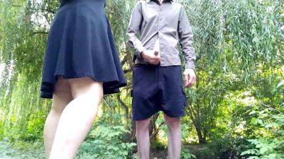 I was masturbating and a stranger helped me cum outdoors - sunporno.com - Russia