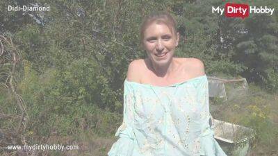 MyDirtyHobby - Busty amateur swallows a big cock outdoors - sunporno.com - Germany