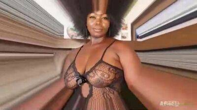 Voluptuous Ebony woman in erotic bodystocking is cheating on her partner and enjoying it a lot - sunporno.com