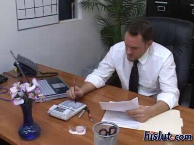 Slutty secretary pleasures a dick in the office - sunporno.com