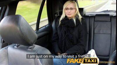 FakeTaxi Taxi Driver Fucks Glasses Blonde on Backseat - sunporno.com