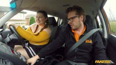 Fake Driving School - Cute SUPERSIZED BIG BEAUTIFUL WOMEN Crashes The Car For REAL 1 - Estella Bathory - sunporno.com