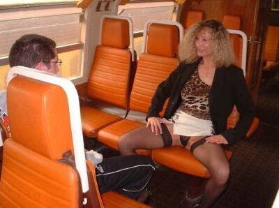 Virgin boy and amateur milf in train - sunporno.com - France