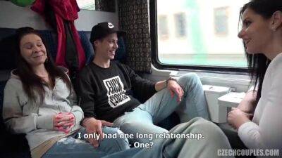 Slovakian teenagers fuck on the train - sunporno.com