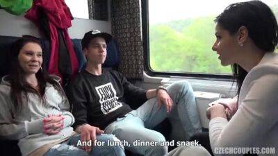 Slovakian teenagers fuck on the train - sunporno.com