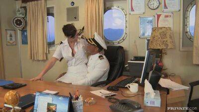 Horny Stacy seducing a captain in his room - sunporno.com