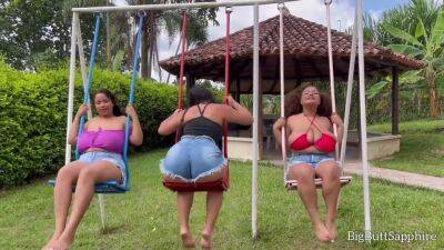 BBW sluts lesbian outdoor fun - sunporno.com