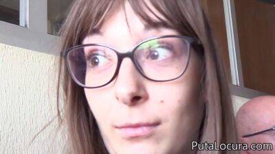 Hot Nerd Girl Denice Pounded By Two Old Men - sunporno.com