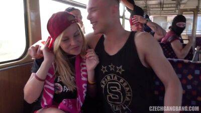 Slutty Girl Gang Copulated In Train - blond hair slut video - sunporno.com