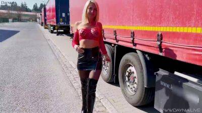 Blonde German whore fucked without a condom in public on the street! Daynia - sunporno.com - Germany