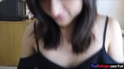 Half British half Thai hairy pussy cutie homemade POV blowjob and cock ride - sunporno.com - Britain - Thailand