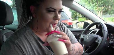 CUM SHAKE IN MC-DRIVE BLOWJOB FROM BBW TEEN - inxxx.com - Germany